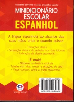 Minidicionário Escolar Espanhol/ Ciranda Cultural - comprar online