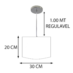 Lustre Pendente LORENA Cristal Acrílico Cúpula 30 - Várias Cores na internet