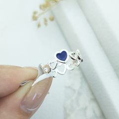 AB Anillo 024 | Cinta Corazones Azul