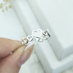 AB Anillo 024 | Cinta Corazones Blanco