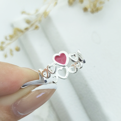 AB Anillo 024 | Cinta Corazones Fuccia