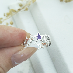 AB Anillo 024 | Cinta Estrellas Lila