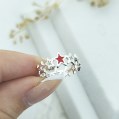 AB Anillo 024 | Cinta Estrellas Rojo