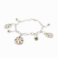 AB Pulsera 020 | Pelotitas + Dije Flor C