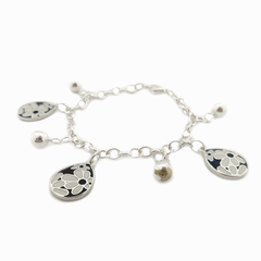 AB Pulsera 020 | Pelotitas + Dije Gota BYN