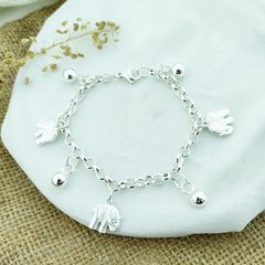 AB Pulsera 021 | Pelotitas 3 Dijes Elefante