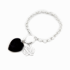 AB Pulsera 036 | Dull Corazón + Hoja