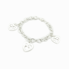 AB Pulsera 054 | Eslabón doble corazón