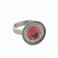 AQ Anillo 002 | Strass + Piedra roja