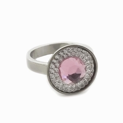 AQ Anillo 002 | Strass + Piedra rosa