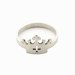 AQ Anillo 005 | Corona Doble Cruz circular