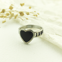 AQ Anillo 029 | Corazón Pin Negro