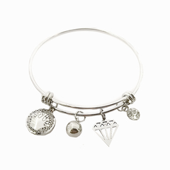 AQ Pulsera 019 | Corona, pelota, diamante