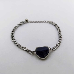 Pulsera Rombo | Piedra Corazon Negro