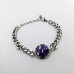 Pulsera Rombo | Piedra Morada Combinada