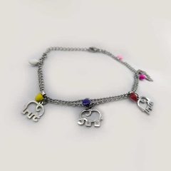 Pulsera Doble Cadena | Elefante