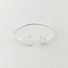 Pulsera Esclava Calada | Luna y Estrella