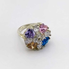 Anillo Doble Flor | Piedras 8P