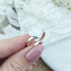 P Anillo 039 | Corazón Dúo blanco