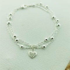 AB PULSERA 0127 | CORAZÓN PELOTITAS