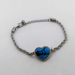 Pulsera Cordon | Piedra Corazón Combinado