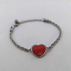 Pulsera Cordon | Piedra Corazón Combinado