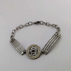 Pulsera Placa Calada | Corona Brillosa