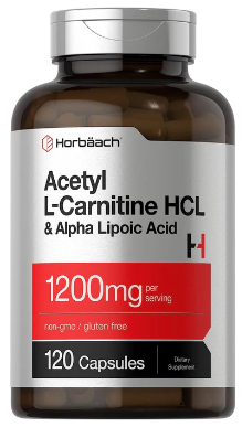 Acetyl L-Carnitine HCL and Alpha Lipoic Acid 1200mg x 120 caps - Horbaach