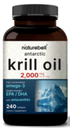 ANTARTIC KRILL OIL 2000MG por servicio , 240 softgels, NATUREBELL