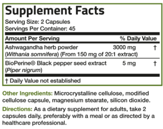 Ashwagandha Extra Strength 3000mg x 90 caps - Bronson Laboratories - comprar online