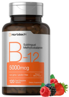 B 12 Sublingual Methylcobalamin 5000mcg x 120tabs - Horbaach