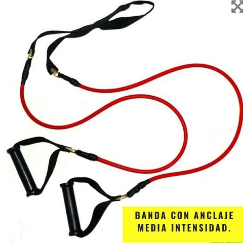 Banda con Anclaje (Media/Alta Intensidad, Roja) Funcional- MM Fitness
