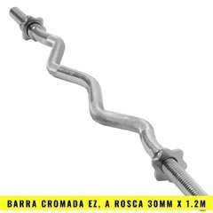 Barra Cromada EZ a rosca 30mm x 1.20 Mts - MM Fitness