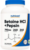 Betaine HCL + Pepsin 790 mg x 240 caps - Nutricost