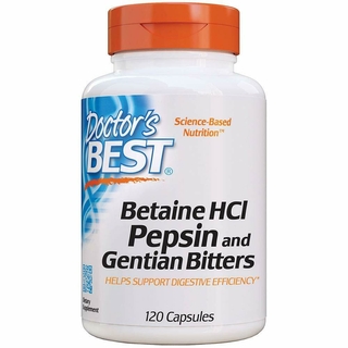 Betaine HCI Pepsin and Gentian Bitters (120 caps) - Doctors Best