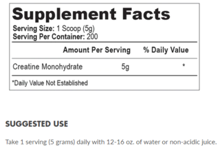 Creatine Monohydrate 1 kg, 200 servicios - Hi Tech - comprar online