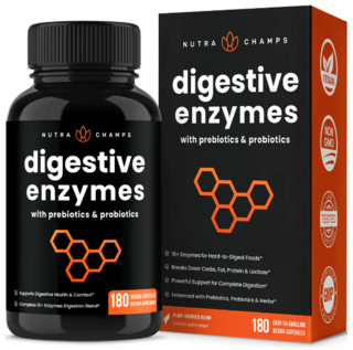 Digestive Enzymes with prebiotics and probiotics (180 caps) - Nutra Champs