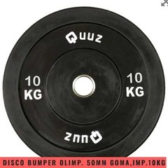 Disco Bumper con Aro de Acero Negro (10 Kg) - MM Fitness