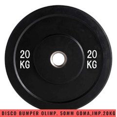 Disco Bumper con Aro de Acero Negro (20 Kg) - MM Fitness