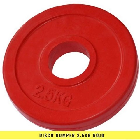 Disco Bumper Goma (2.5Kg) Rojo  - MM Fitness