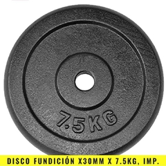 Discos Fundición 30 mm 7.5 Kg Importado - MM Fitness