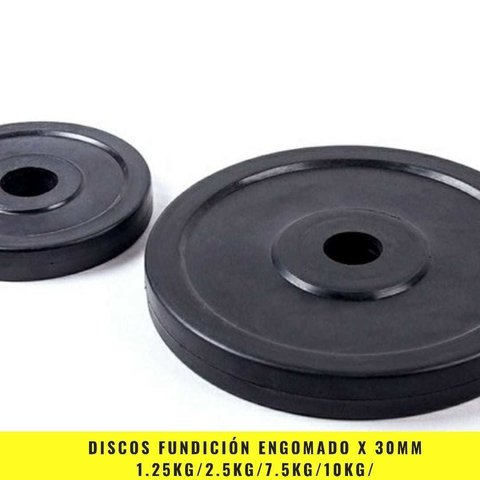 Discos Fundición Engomados 30 mm (7.5 Kg) - MM Fitness