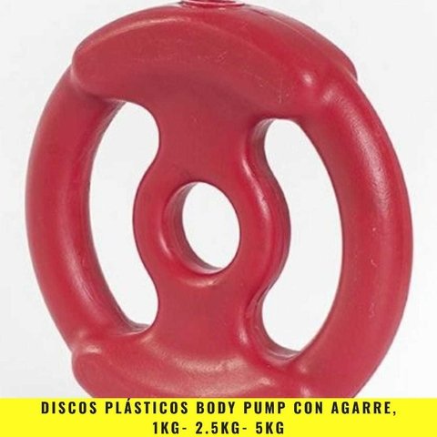 Discos plásticos Body Pump con agarre (1 Kg) - MM Fitness