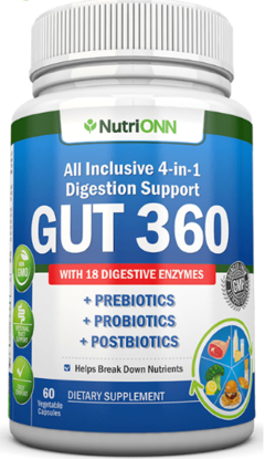Gut 360 with digestive enzymes (60caps) - NutriONN