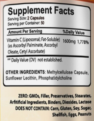 High Potency Liposomal Vitamin C 1600mg x 100caps - Vitamisan - comprar online