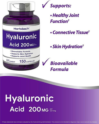 Hyaluronic Acid 200 mg x 150 capsulas - Horbaach - MMSuplementos