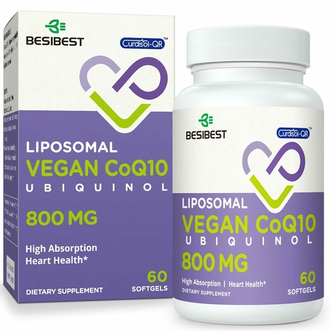 Liposomal Vegan CoQ10 Ubiquinol 800mg x 60softgels - BesiBest