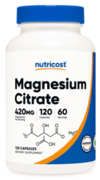 Magnesium Citrate 420mg (240 caps) - Nutricost
