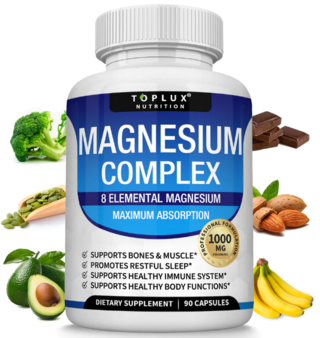 Magnesium Complex 8 elemental magnesium 1000 mg x 90 caps - Toplux Nutrition