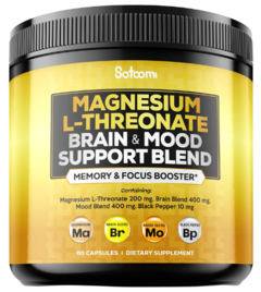Magnesium L Threonate Brain and Mood Support blend x 60 caps - Satoomi